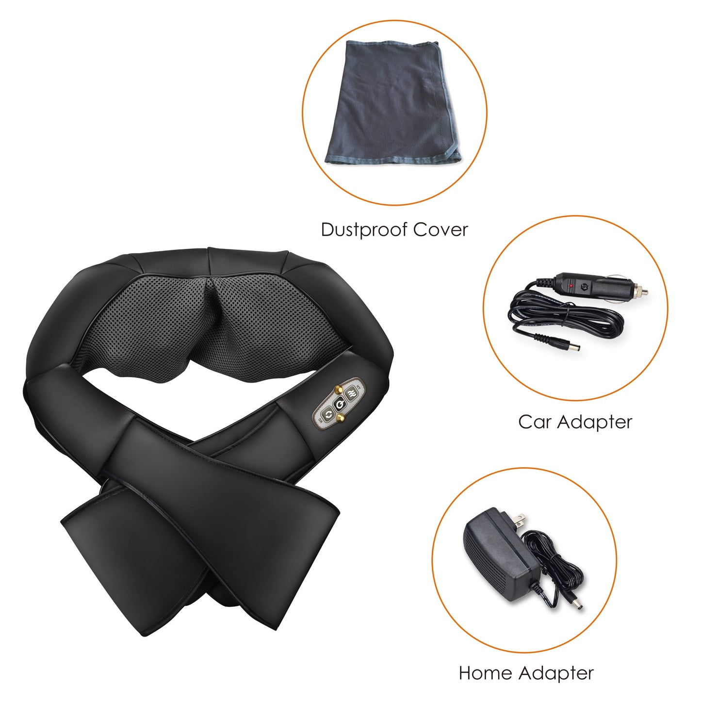 Comfier - Deep Tissue Massager with Heat, Pain Relief for Sore Neck Back Shoulders, Electric Shiatsu Kneading Massagers for Full Body Muscle Relief