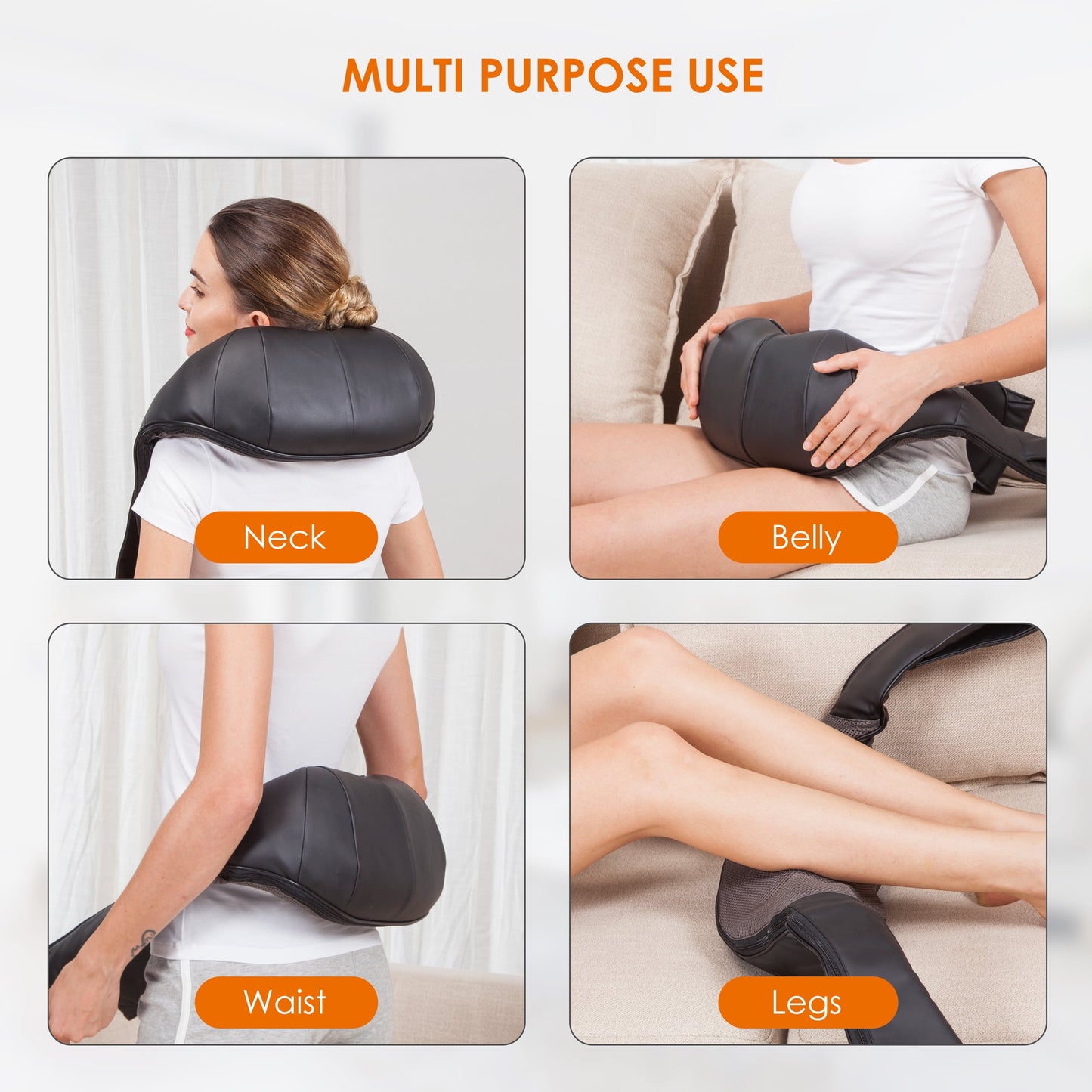 Comfier - Deep Tissue Massager with Heat, Pain Relief for Sore Neck Back Shoulders, Electric Shiatsu Kneading Massagers for Full Body Muscle Relief