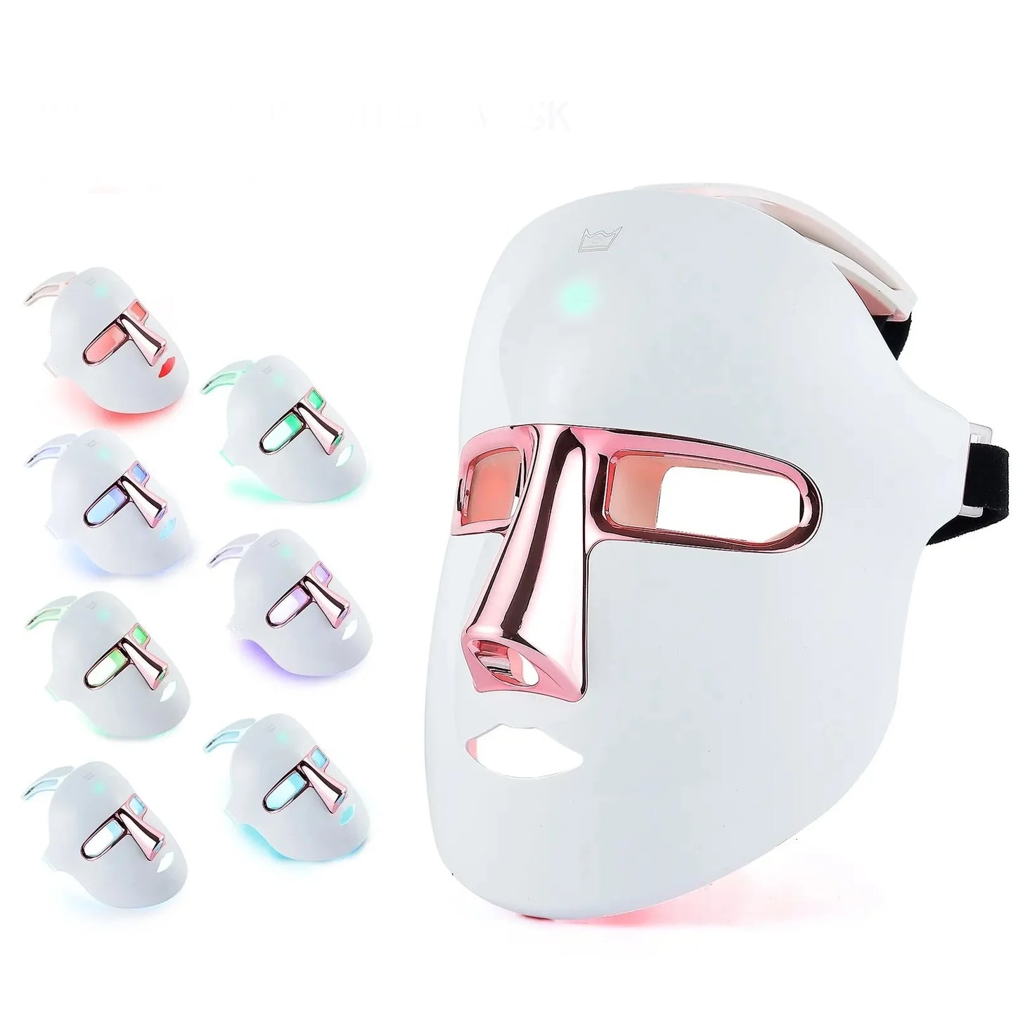 7-Color LED Light Therapy Facial Mask, Anti-Aging, Anti-Acne Skincare, white