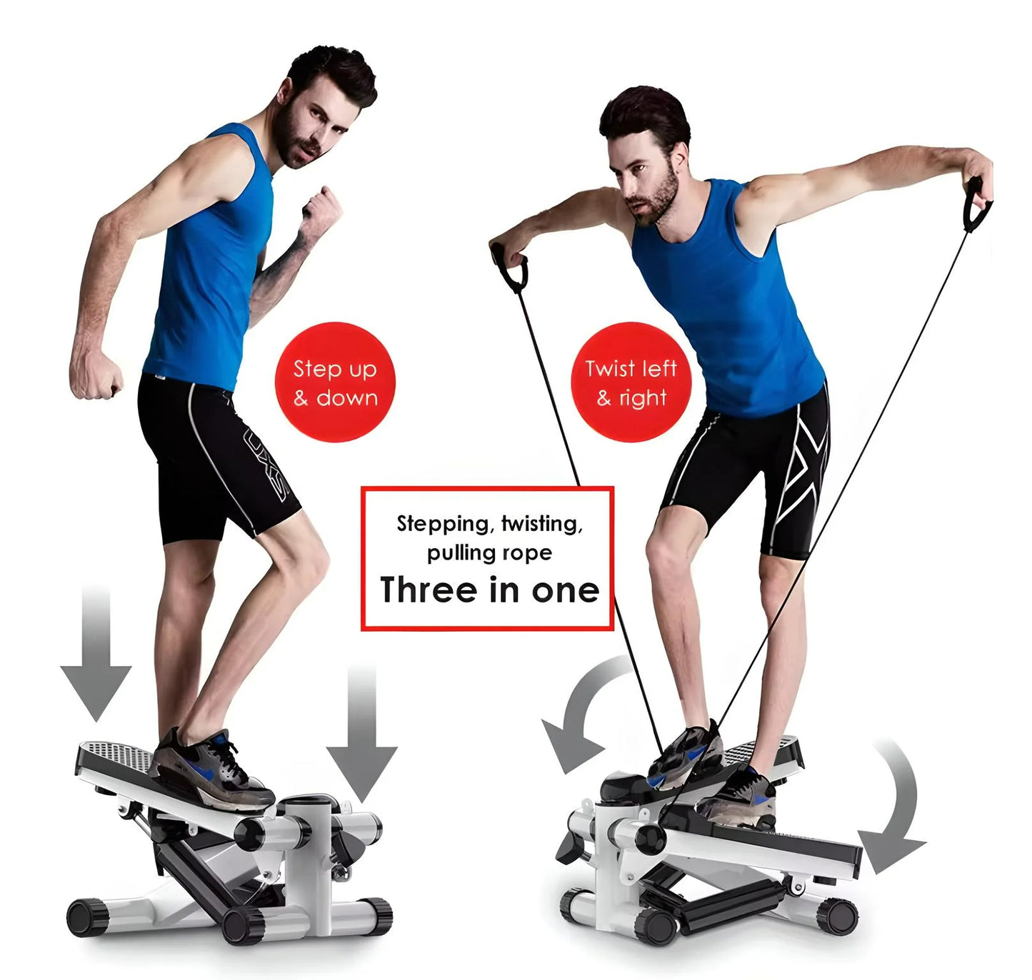 Compact Stair Stepper with Resistance Bands