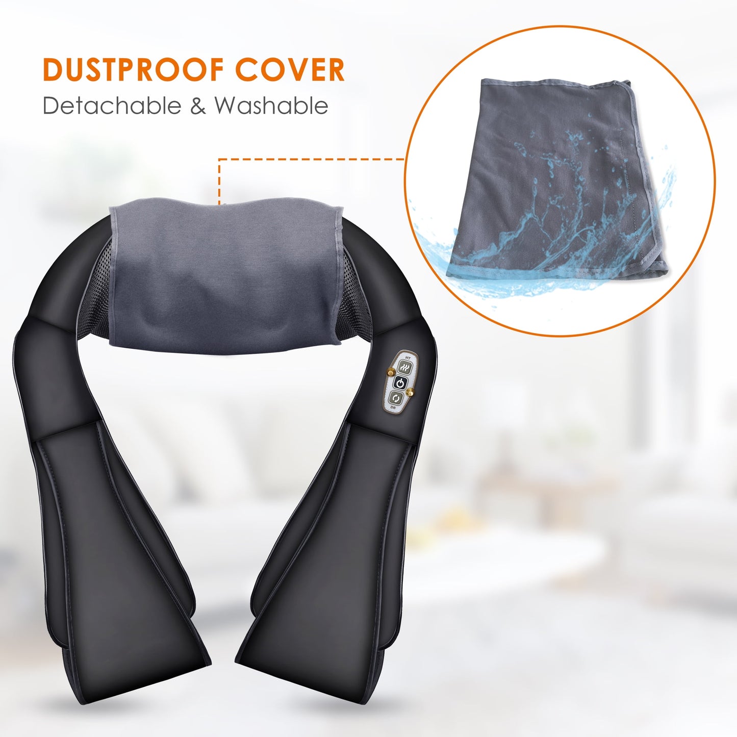 Comfier - Deep Tissue Massager with Heat, Pain Relief for Sore Neck Back Shoulders, Electric Shiatsu Kneading Massagers for Full Body Muscle Relief