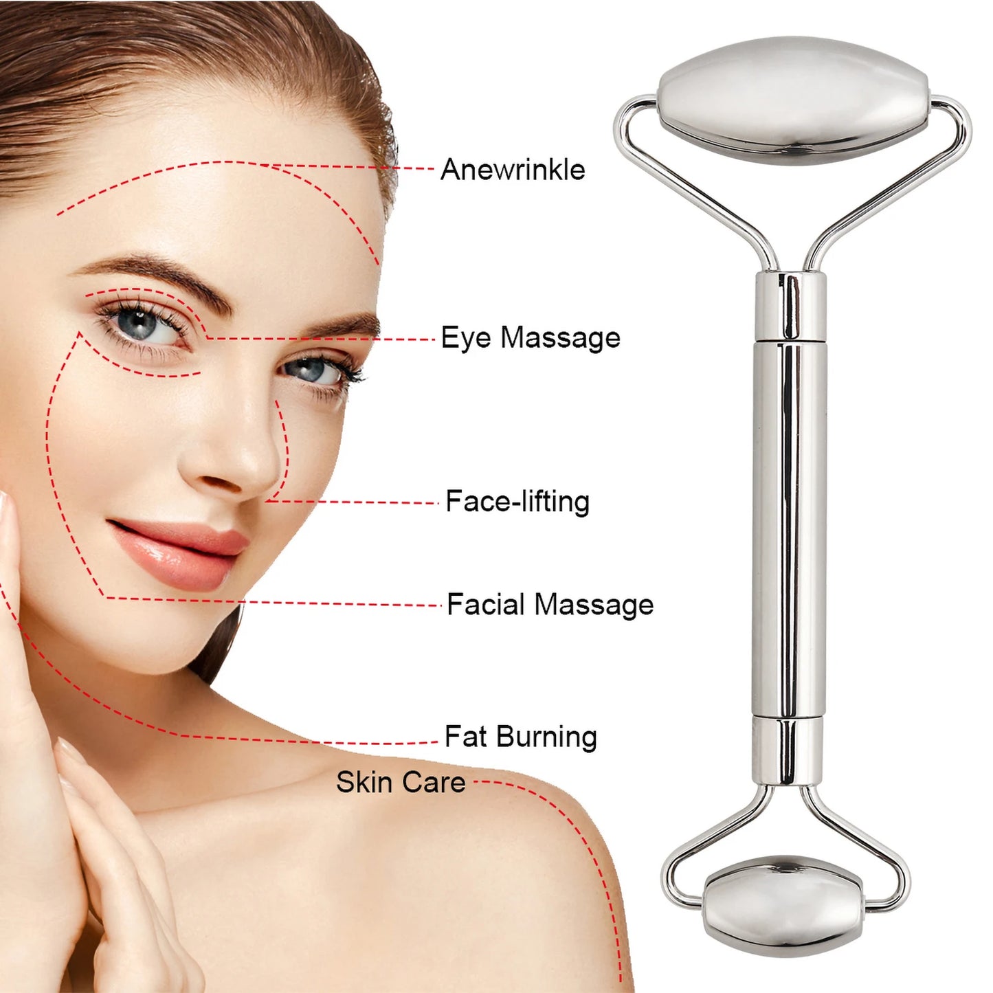 Stainless Steel Gua Sha & Roller Set