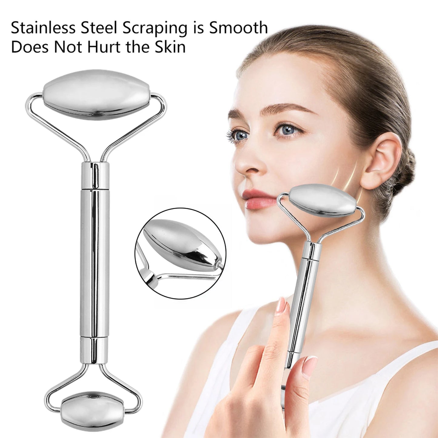 Stainless Steel Gua Sha & Roller Set