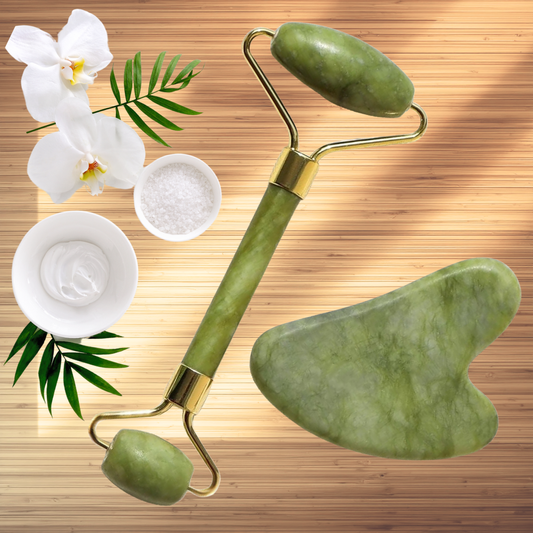 Facial Roller & Gua Sha Set – Jade