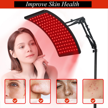 Red Light Therapy Lamp for Face & Body – LED 660nm Red & 850nm Near-Infrared Light, Adjustable Stand, Portable Home Treatment