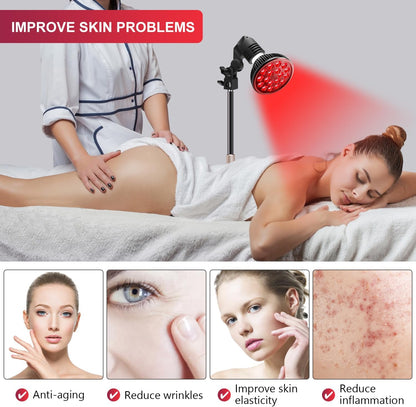 Red Light Therapy Lamp with Adjustable Stand – LED Face & Body Light (660nm + 850nm)