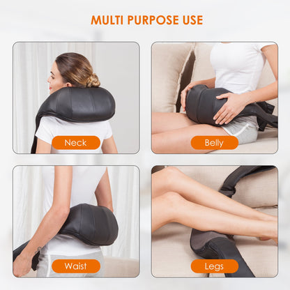 Comfier - Deep Tissue Massager with Heat, Pain Relief for Sore Neck Back Shoulders, Electric Shiatsu Kneading Massagers for Full Body Muscle Relief