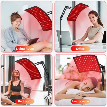 Red Light Therapy Lamp for Face & Body – LED 660nm Red & 850nm Near-Infrared Light, Adjustable Stand, Portable Home Treatment