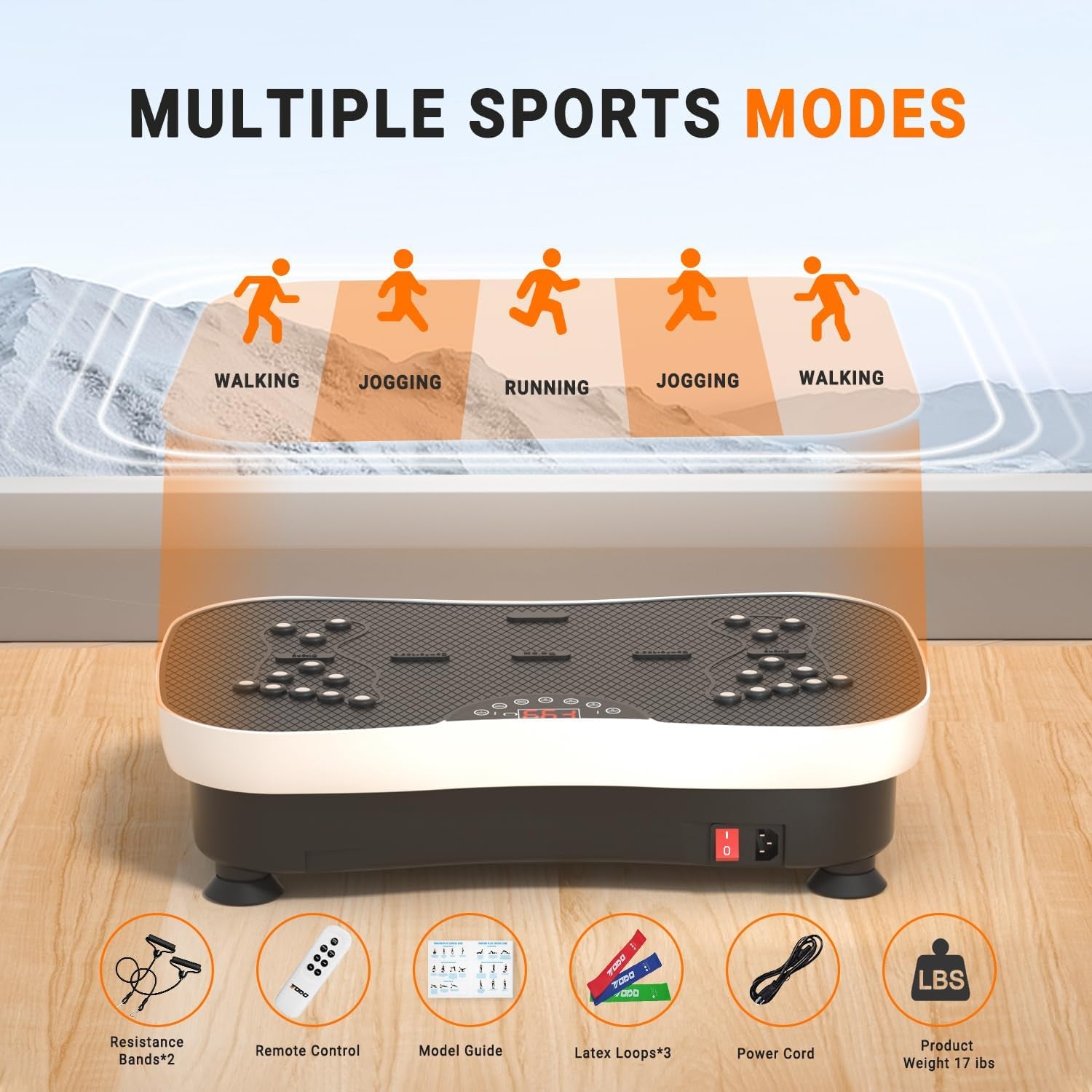 Vibration Plate with Remote Control and Resistance Bands - Whole Body Exercise Vibration Machine for Weight Loss, Lymphatic Drainage, Pain Relief