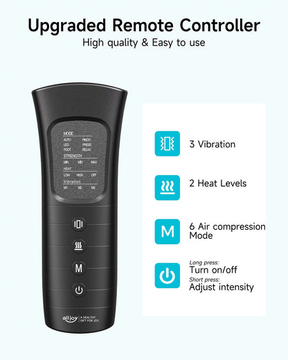 Full Leg Compression Massager with Heat – Air Compression Foot, Calf & Thigh Massager for Circulation, Muscle Recovery & Relaxation