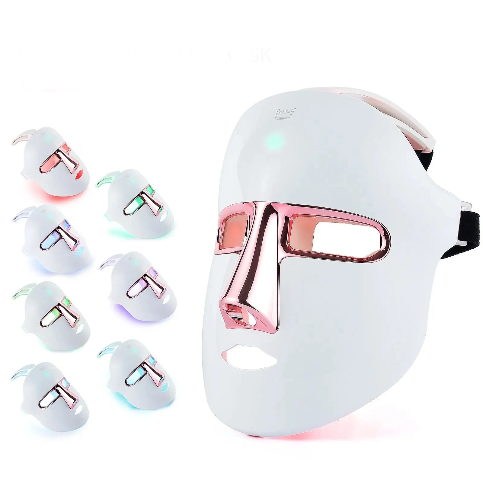 7-Color LED Light Therapy Facial Mask, Anti-Aging, Anti-Acne Skincare, white
