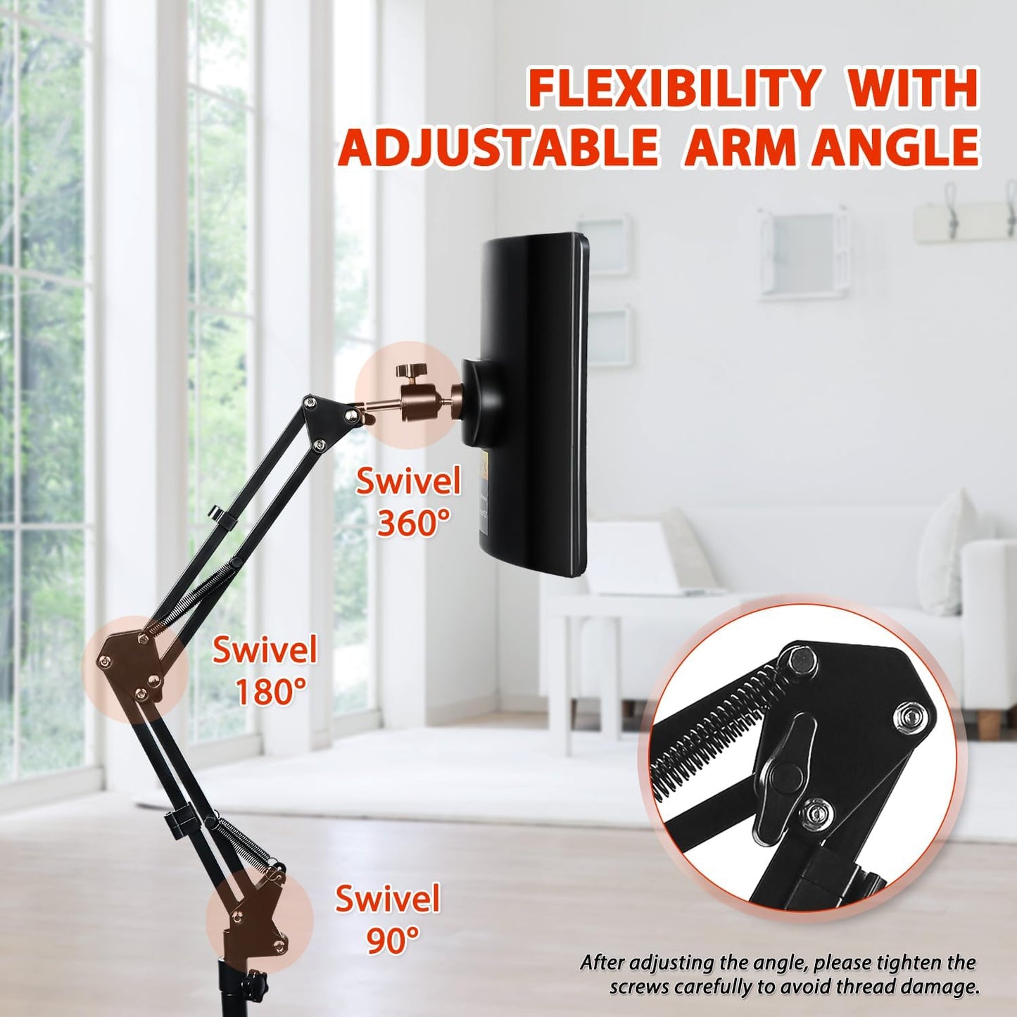 Red Light Therapy Lamp for Face & Body – LED 660nm Red & 850nm Near-Infrared Light, Adjustable Stand, Portable Home Treatment