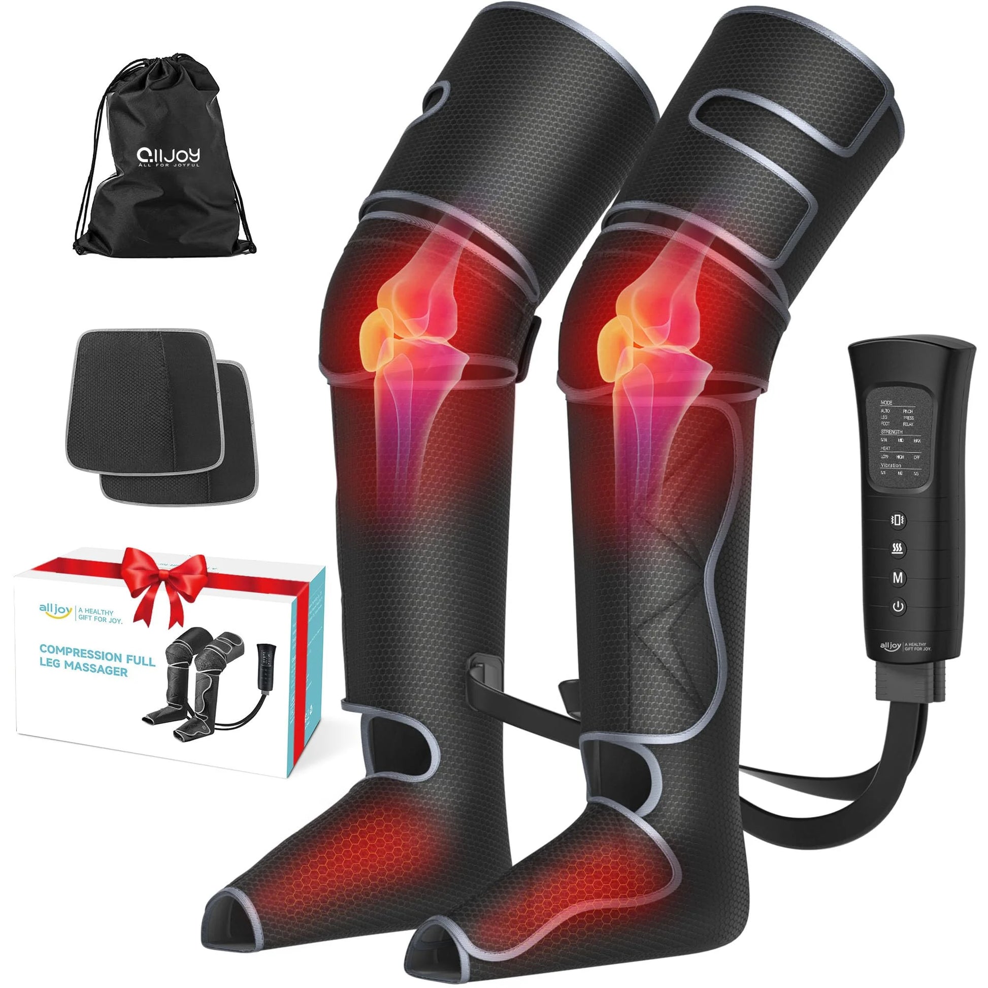 Full Leg Compression Massager with Heat – Air Compression Foot, Calf & Thigh Massager for Circulation, Muscle Recovery & Relaxation