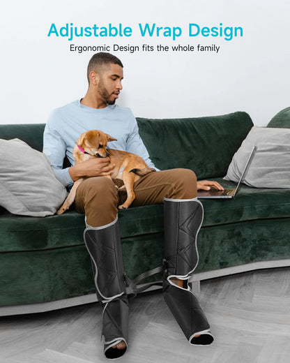 Leg Compression Boots Massager with Heat – Air Compression Foot & Calf Massager for Circulation, Muscle Recovery & Pain Relief