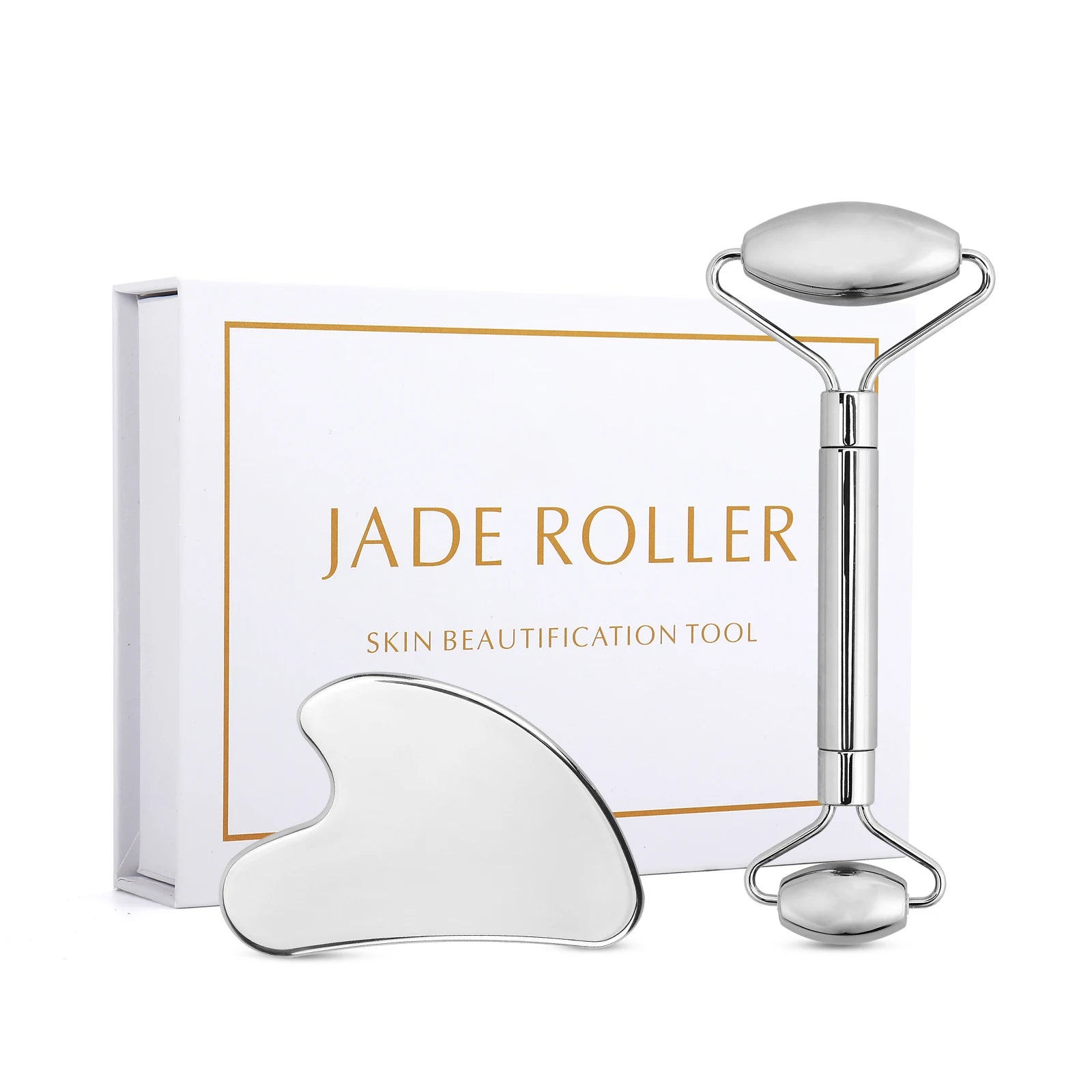 Stainless Steel Gua Sha & Roller Set 