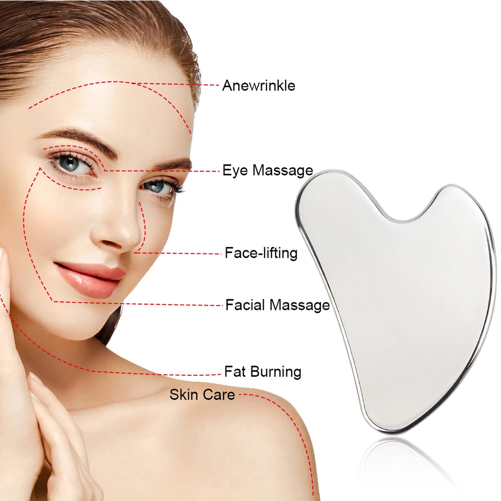 Stainless Steel Gua Sha & Roller Set 