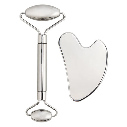 Stainless Steel Gua Sha & Roller Set 