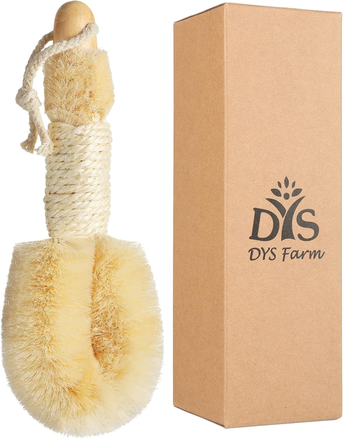 Dry Brushing Body Brush with Vegan Sisal Bristles – Wet & Dry Exfoliating Body Brush for Smooth Skin