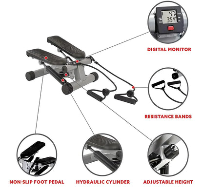 Compact Stair Stepper with Resistance Bands