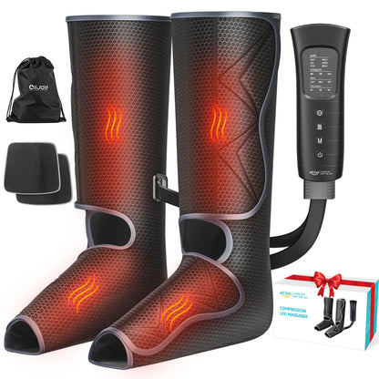 Leg Compression Boots Massager with Heat – Air Compression Foot & Calf Massager for Circulation, Muscle Recovery & Pain Relief