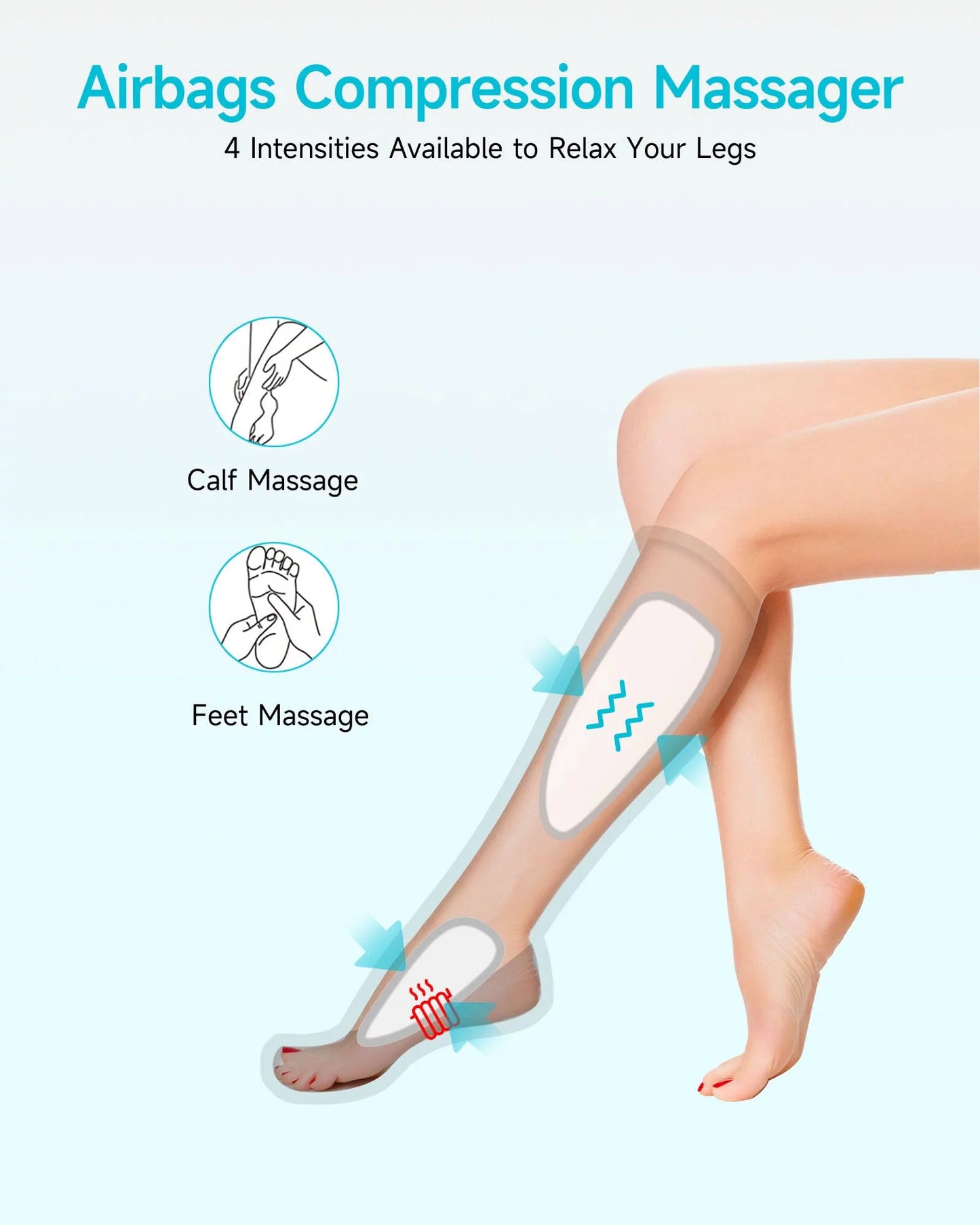 Leg Compression Boots Massager with Heat – Air Compression Foot & Calf Massager for Circulation, Muscle Recovery & Pain Relief