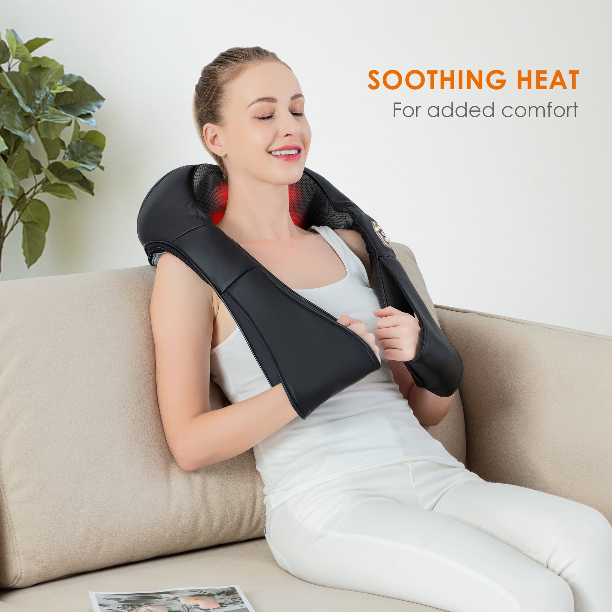 Comfier - Deep Tissue Massager with Heat, Pain Relief for Sore Neck Back Shoulders, Electric Shiatsu Kneading Massagers for Full Body Muscle Relief