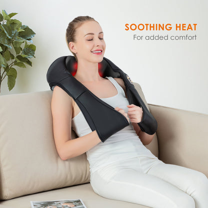 Comfier - Deep Tissue Massager with Heat, Pain Relief for Sore Neck Back Shoulders, Electric Shiatsu Kneading Massagers for Full Body Muscle Relief