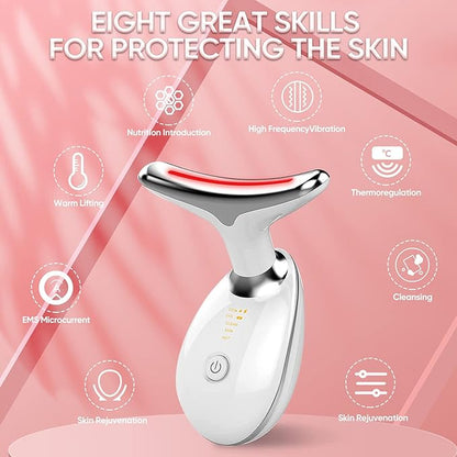 7-In-1 LED Light Therapy Facial Sculptor, Skincare and Beauty Device to Massage Stimulate Lift Tone Face & Neck 